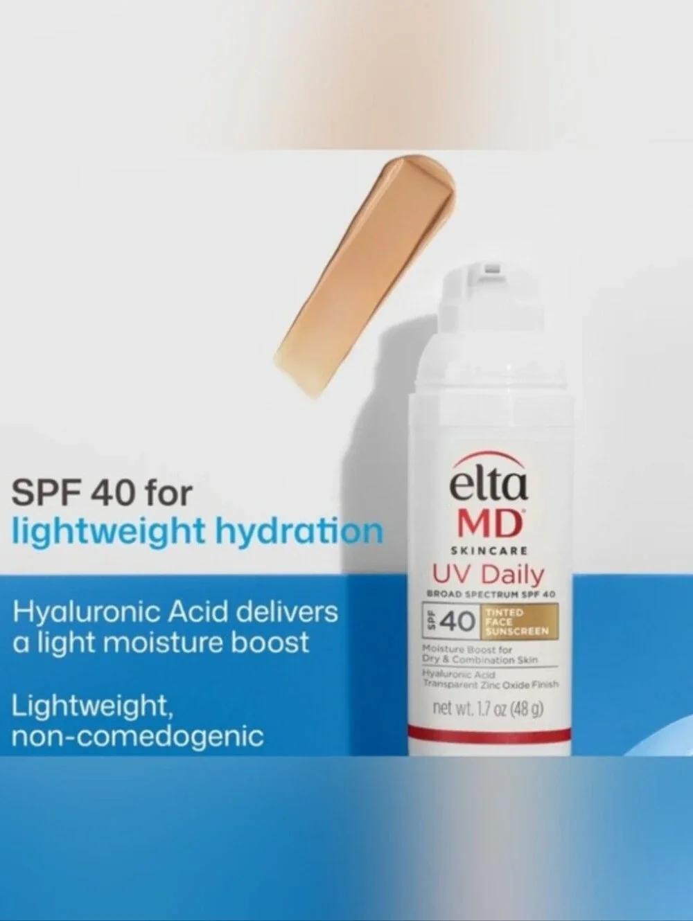 EltaMD UV Daily 40 SPF Face Sunscreen Moisturizer W/ Zinc Oxide 1.7oz New